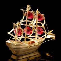 Сувенир «Корабль», 10х3х8 см, с кристаллами Сваровски