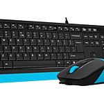 Комплект клавиатура и мышь A4 Fstyler F1010 черный/синий