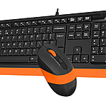 Комплект клавиатура и мышь A4 Fstyler F1010 черный/оранжевый