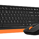 Комплект клавиатура и мышь A4 Fstyler FG1010 черный/оранжевый