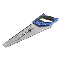 Ножовка по дереву TUNDRA, 2К рукоятка, 3D заточка, каленый зуб, 7-8 TPI, 350 мм