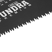 Ножовка по дереву TUNDRA, 2К рукоятка, тефлоновое покрытие, 3D заточка, 7-8 TPI, 450 мм