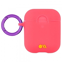 Чехол Case-Mate AirPods Hook Ups Case & Neck Strap, цвет персиковый, фиолетовый