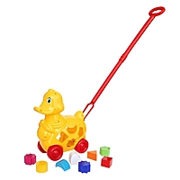 Каталка-сортер "Утка" с ручкой УР001