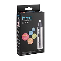 Триммер HTC АТ-036, АКБ, для носа, время работы 60 мин, масленка, щетка, серебристый