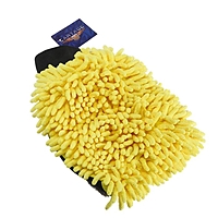 Варежка для мытья и полировки CARTAGE, 25x19 см, двухсторонняя, желто-серая