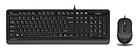 Комплект клавиатура и мышь A4 Fstyler F1010 черный/серый