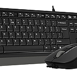 Комплект клавиатура и мышь A4 Fstyler F1010 черный/серый