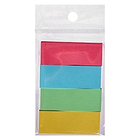 Блок-закладки с клеевым краем бумажные 12*50мм, 4цв*80л Pastel