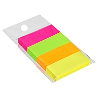 Блок-закладки с клеевым краем бумажные 12*50мм, 4цв*80л Neon