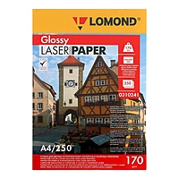 Фотобумага LOMOND для лазерных принтеров, А4, 170 г/м2, 250 листов, двусторонняя, глянцевая