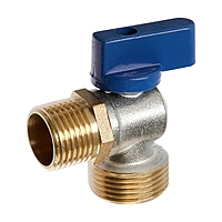 Кран шаровой ZEIN, для подключения бытовой техники, угловой, 1/2" х 3/4", латунь