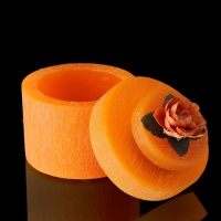 Музыкальная шкатулка "Цветы оранж", аромат апельсина, круглая