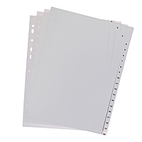 Разделитель листов А4, 20 листов, цифровой 1-20, серый, пластик