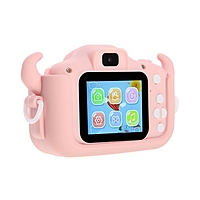 Детский цифровой фотоаппарат Cartoon Digital Camera Bull "Бычок", розовый