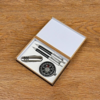 Набор подарочный 4в1 (2 ручки, нож 3в1, компас)