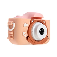 Детский цифровой фотоаппарат Cartoon Digital Camera Bear "Мишка", розовый