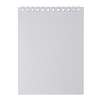 Блокнот А6, 40 листов на гребне METALLIC "Белый", обложка бумвинил, блок офсет