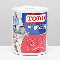 Полотенца бумажные TODO Для дома и кухни 2сл 500л белый цвет 100% целлюлоза