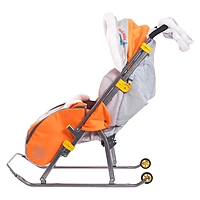 Санки коляска «Ника детям 6. Ёжики», цвет: оранжево-серый