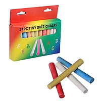 Мел школьный цветной набор 24 цвета круглый беспыльный в картонной коробке