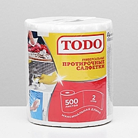 Протирочные салфетки  TODO Универсальная 2сл 500л белый цвет  100% целлюлоза