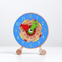 Детские обучающие часы "Учим время" 11х3х14 см МИКС