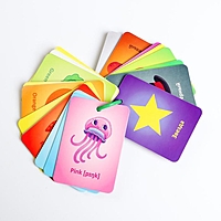 Карточки на кольце для игры "Формы и цвета"