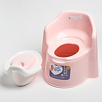 Горшок детский Little King с крышкой, съёмная чаша, цвет пастельно-розовый