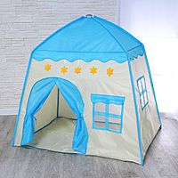 Палатка детская игровая Домик голубой 130x100x130 см