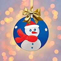 Набор для творчества "Новогодний шар "Снеговик" с массой для лепки