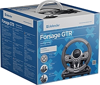 Игровой руль Defender Forsage GTR USB, 12 кнопок, рычаг передач