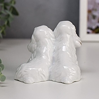 Сувенир керамика "Собачки породы спаниель" белый, стразы 8,2х9,3х7,3 см