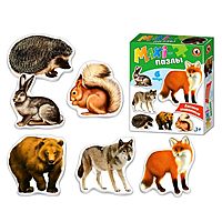 Макси-пазлы Лесные животные 6 картинок