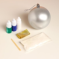 Набор для творчества "Новогодний шар - эбру", серебряный шар