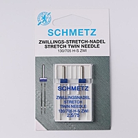 Иглы для бытовых швейных машин двойные универсальные (2шт) 130/705H-S ZWI № 75/2.5 Schmetz