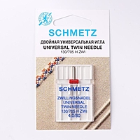 Иглы для бытовых швейных машин двойные универсальные (1шт) 130/705H ZWI № 80/4.0 Schmetz
