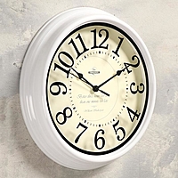 Часы настенные "Классика", плавный ход, печать по стеклу, белые, d=31 cм