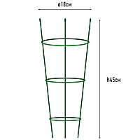 Опора для растений Круглая, 3 кольца, металл d-18,16,14xh45 см