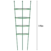 Опора для растений Круглая, 4 кольца, металл d-26,24,22,20xh90 см