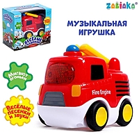 ZABIAKA Музыкальная игрушка "Пожарная машина" красная, звук, свет SL-04197