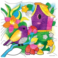 Картина песком и фольгой "Сказочный сад" + блёстки