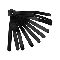 Лента-липучка для стяжки проводов, набор 10 шт, 15*1,2 см, черная
