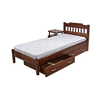 Кровать «Мария 1», 800 × 2000 мм, 2 ящика и тумба прикроватная №2, массив сосны, цвет дуб