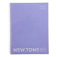 Тетрадь А4 80л кл на греб NEWtone PASTEL Лаванда облож мел карт глянц 62009
