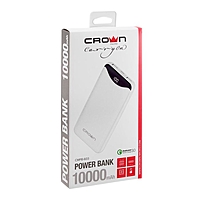 Внешний аккумулятор Crown CMPB-603, 10000 мАч, 2 USB, 2 А, белый