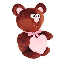 Мягкая игрушка Мишутка с сердцем коричневый 30 см