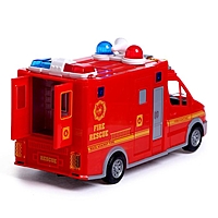 АВТОГРАД Машина "Пожарная служба", работает от батареек, свет и звук, SL-04692A
