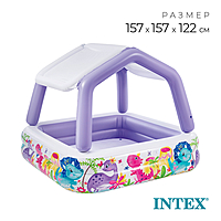 Бассейн надувной детский Домик 157х157х122см 57470NP INTEX