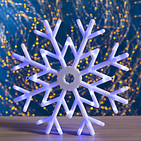 Фигура "Снежинка" d-40 см, 30 LED, 220V, контрол. 8р. СИНИЙ